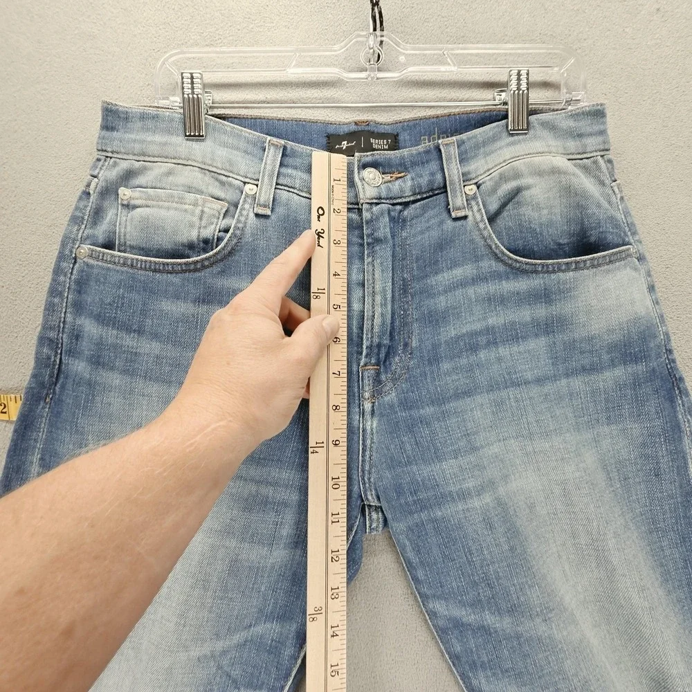 7 For All Mankind Jeans Mens 31x32 Blue Adrien Slim Tapered Light Wash Stretch
